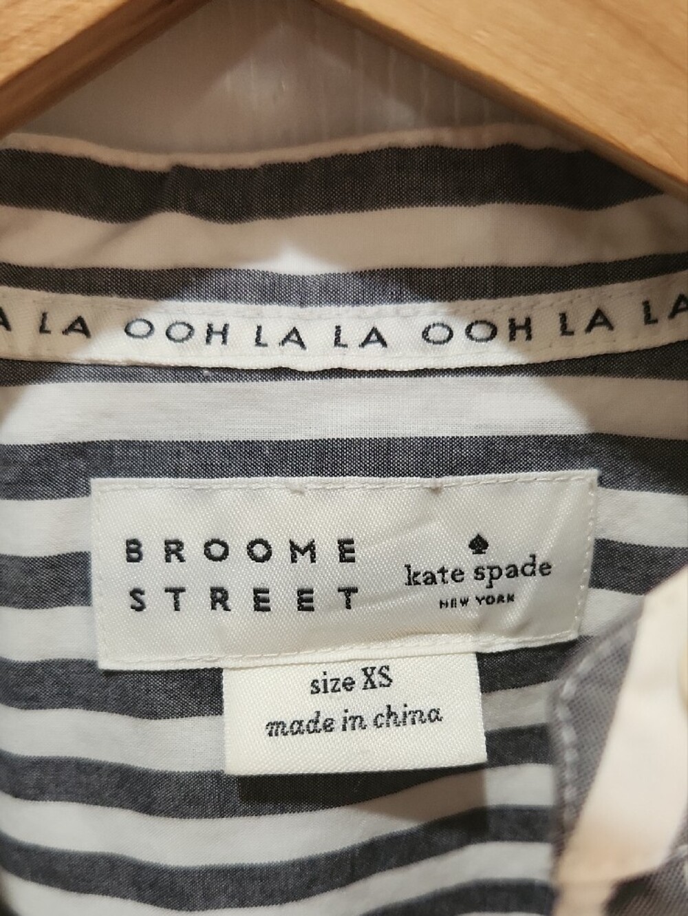kate spade Broome Street Gray and White Striped Button-Up - Picture 2 of 6